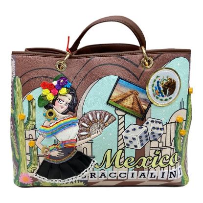 Immagine di BRACCIALINI CARTOLINE Borsa Shopper Grande da braccio con divisori MEXICO B17371