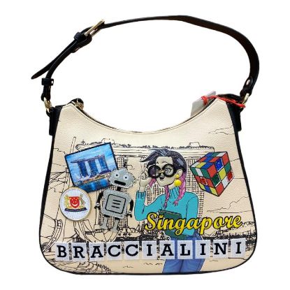 Immagine di BRACCIALINI CARTOLINE Borsa Donna Sacca Media da spalla SINGAPORE B17376