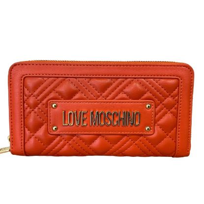 Immagine di LOVE MOSCHINO PORTAFOGLI DONNA A 2 SCOMPARTI CHIUSO da ZIP 8 CARD arancio JC5600