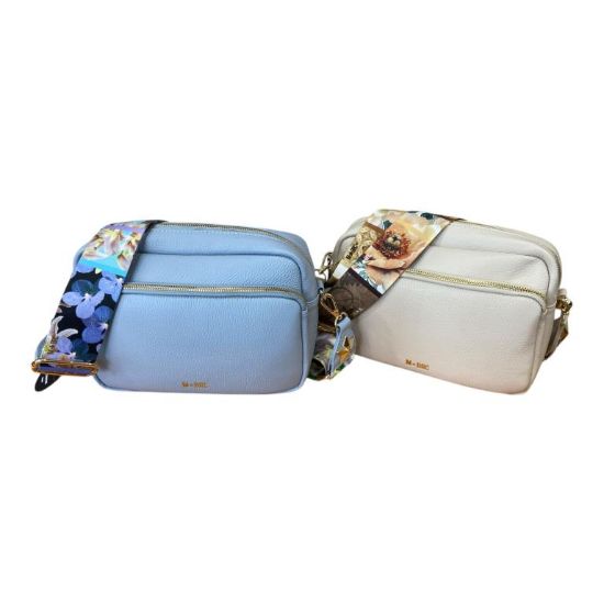 Immagine di M BRC Borsa in pelle di vitello 2 tracolle tasche organizzate Made Italy C123