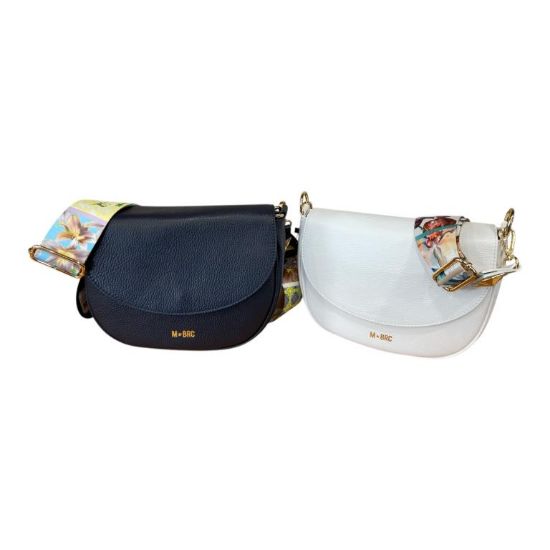 Immagine di M BRC borsa sacca da spalla in pelle 2 tracolle incluse chiusa con pattina C078