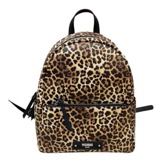 Immagine di PASH BAG Borsa donna ZAINO da spalla CHIUSO con ZIP Leopardato ERIC