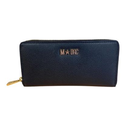 Immagine di MBRC PORTAFOGLI DONNA a 3 SCOMPARTI CHIUSO da ZIP 8 CARD Vera Pelle Nero G623