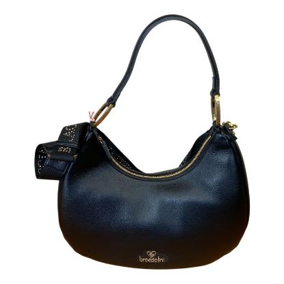 Immagine di BRACCIALINI Sacca mezza luna Media da spalla con tracolla e pochette NER B18504