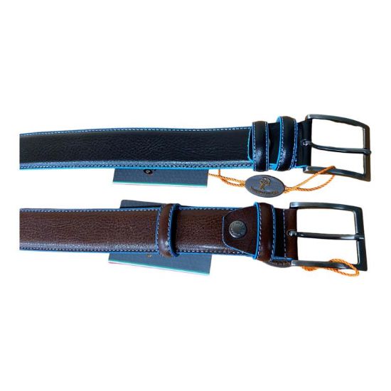 Immagine di IL KUOIO CINTURA UOMO IN MORBIDA PELLE FIBBIA AD ARDIGLIONE MADE IN ITALY 79004