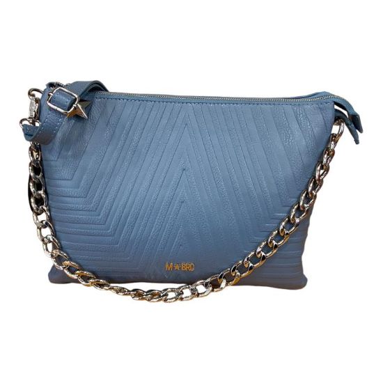 Immagine di MBRC Massimo BRACCIALINI Borsa Sacca da spalla 3 divisori e tracolla jeans F353