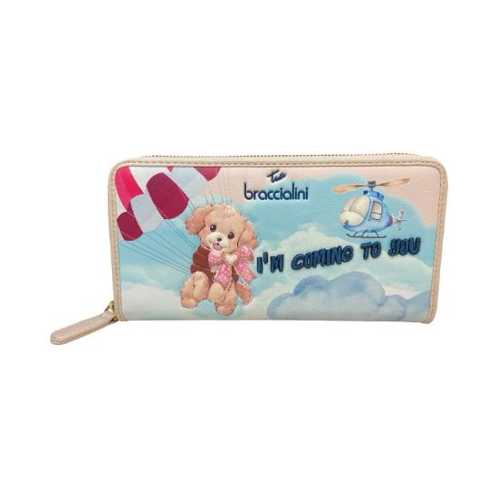 Immagine di BRACCIALINI PORTAFOGLI DONNA A 2 SCOMPARTI ZIP arou 12 CARD Cani gatti B18803AL