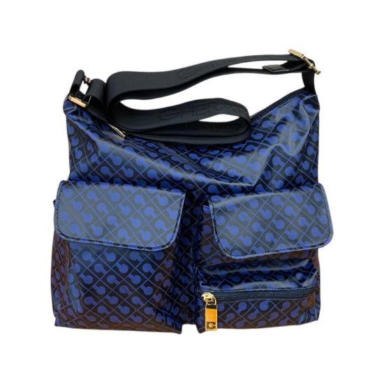 Immagine di GHERARDINI BORSA DONNA SACCA DA SPALLA TASCHE Esterne TRACOLLA REGOL Blu 0332