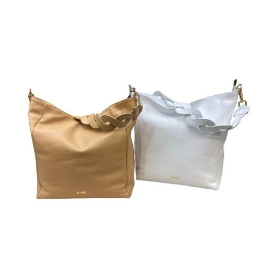 Immagine di M BRC borsa Donna sacca Grande da spalla in pelle di vitello 2 tracolle 167H