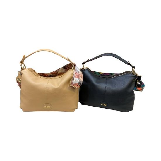 Immagine di M BRC Borsa Sacca Media da spalla In pelle di vitello 2 divisori e tracolla 063H