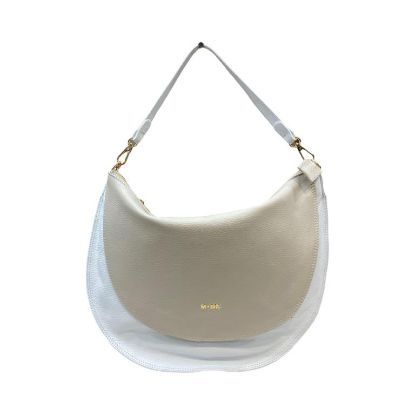 Immagine di MBRC borsa sacca Grande PIATTA da spalla in pelle di vitello 2 tracolle 185h