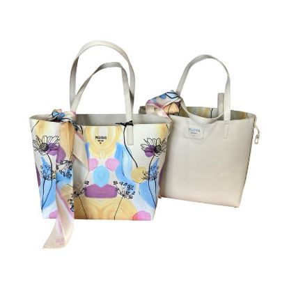 Immagine di PASH BAG SHOPPER REVERS DA SPALLA + borsa pochette interna a tracolla Beige KATE