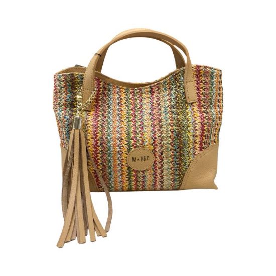 Immagine di M BRC borsa Donna Bauletto shopper da braccio in Tessuto e pelle di vitello 292H