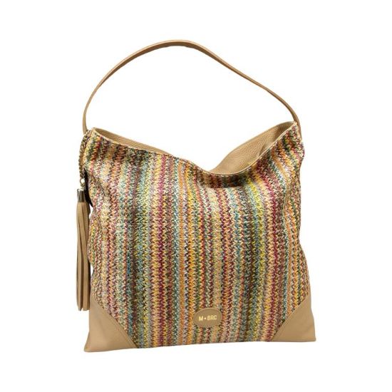 Immagine di M BRC borsa Donna sacca Grande da spalla in Tessuto e pelle di vitello 290H