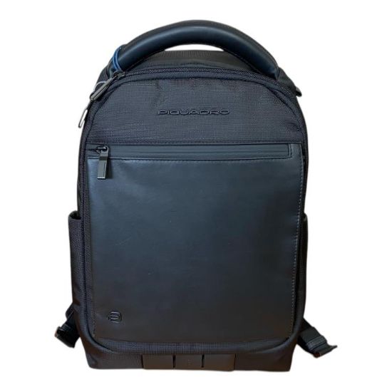 Immagine di PIQUADRO ZAINO Medio Piccolo TESSUTO E PELLE tasca pc 13,3" + ipad Nero CA6619S136
