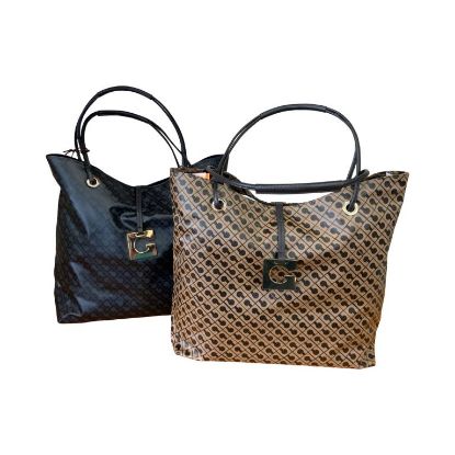 Immagine di GHERARDINI BORSA DONNA SHOPPER Grande a 2 MANICI DA SPALLA Nero/Marrone GH 0323