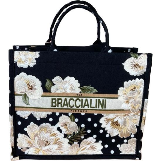 Immagine di BRACCIALINI Borsa Shopper Grande da braccio con tracolla e pochette NERO B19280