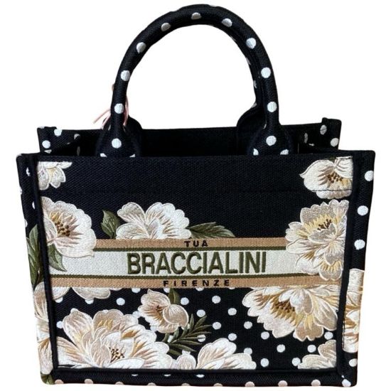 Immagine di BRACCIALINI Borsa Shopper Media da braccio con tracolla e pochette NERO B19281