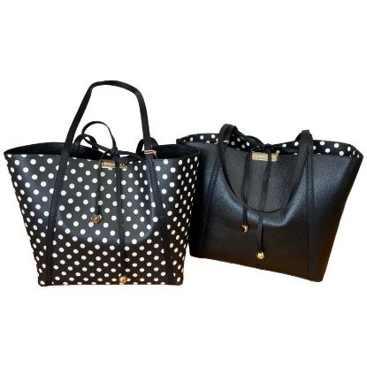 Immagine di BRACCIALINI  borsa donna shopper REVERSIBILE da spalla + astuccio NERO B19323