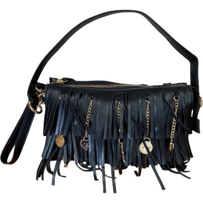 Immagine di L'Atelier du Sac Borsa PICCOLA tracollina da spalla Pochette Appl di frange ZOE