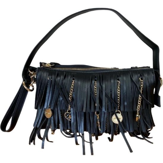 Immagine di L'Atelier du Sac Borsa PICCOLA tracollina da spalla Pochette Appl di frange ZOE
