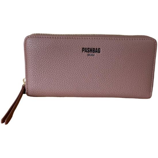 Immagine di Pash Bag PORTAFOGLI DONNA A 3 COMPARTI CHIUSO con ZIP 8 card Rosa BRIGITTE