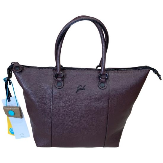 Immagine di GABS BORSA DONNA SHOPPER Sacca ZAINO DA SPALLA trasform in PELLE MOKA G3 L PLUS